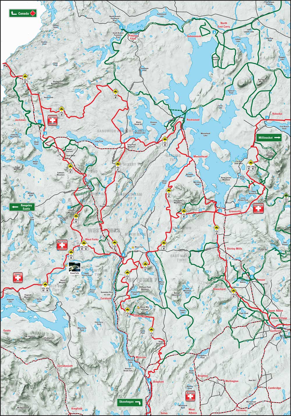 Rangeley Snowmobile Trail Map Trail Map Bingham | 201 Powersports